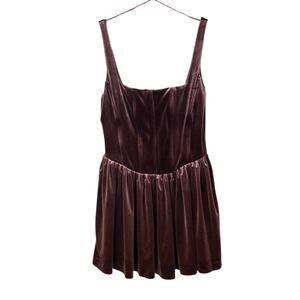 NWT Zara Bloggers Favorite Velvet Corset Mini Dress Maroon Size Medium